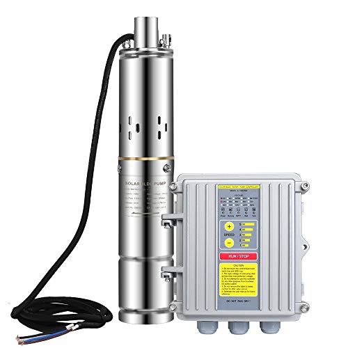 ECO LLC DC 24V Solar Screw Pump 3'' Deep Well Submersible Pump For Home/Commercial
