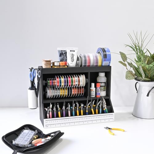 Ikee Design Banco de mesa de trabalho de joias e artesanato com medição, organiza ferramentas, arame