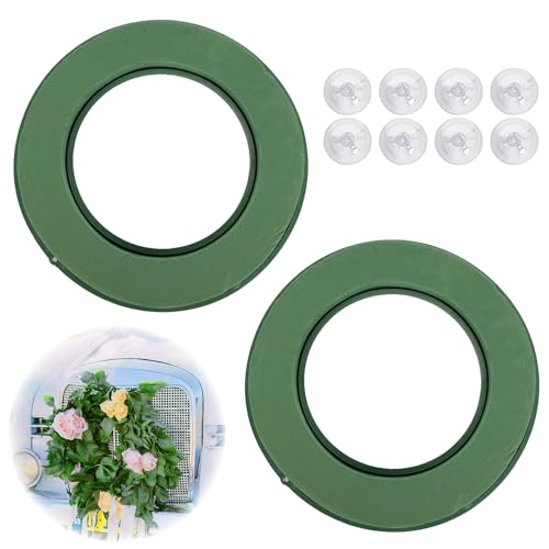 2PCS Foam Wreath Ring (12 Inch) Wreath Making Kit Features a Plastic Backing for Excellent Support Suitable for Handicrafts and DIY Floral Arrangements.