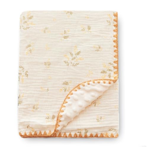 Image of Baby Muslin Thick Blanket Double Layer Soft Neutral Receiving Blanket Crib Bedding 40x40 inch Throw Blanket 40 inchx40 inch