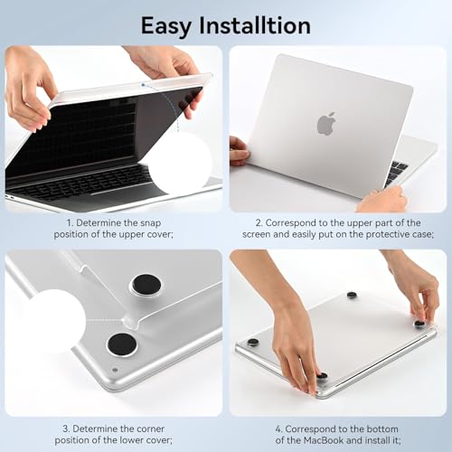Image of BlueSwan for MacBook Air 13 inch Case M5 2026 2025-2022 M4 M3 M2 A3449 A3240 A3113 A2681, 100% Match Official Color, Scratch Resistant Mac Book Air 13.6 Hard Shell Protective Laptop Cover, Matte Clear