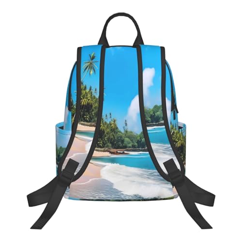 Hawaiian Beach Tropical Palm Tree Backpack for Women Men Lightweight Laptop Backpack Casual Daypack Backpacks Purse Travel Hiking Backpack3