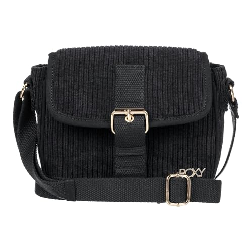 Roxy Feeling Good Sac à bandoulière compact et élégant en velours côtelé avec sangles réglables pour femme, Anthracite, 1.6L