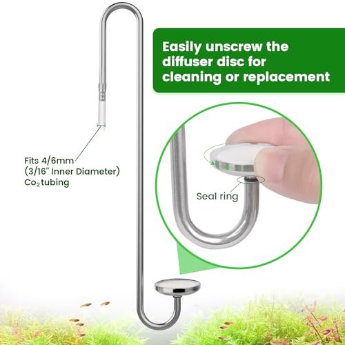 Image of Stainless Steel CO2 Difusser Atomizer Used for Aquarium Plants，Water Grass Tank,Fine and Uniform Bubbles, Durable and Not Easy to Rust (S(25cm))
