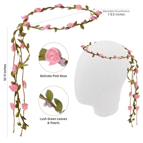 Funcredible Pink Fairy Wings, Fairy Crown and Glitter - Fairy Costume Accessories - Butterfly Costume for Women and Girls - Halloween Costumes for Women