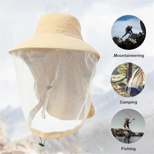 Sombrero mosquitera con cordón a prueba de viento ajustable 5
