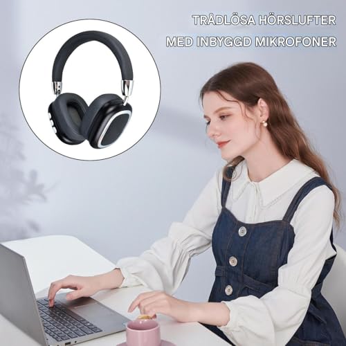 Auriculares inalámbricos con micrófono integrado para deportes y oficina en color negro 2