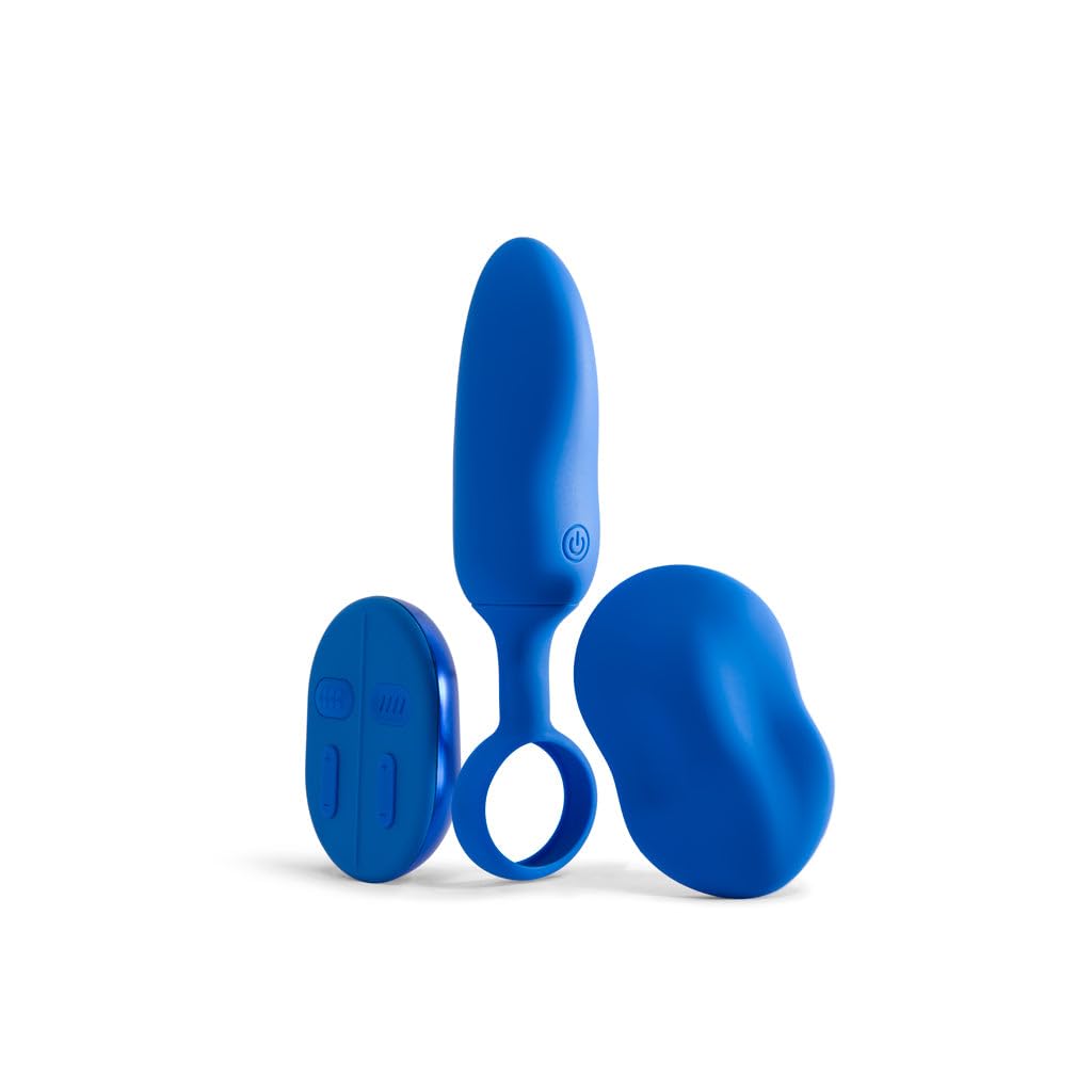 Platanomelón - Vibrador para Parejas, 4 Velocidades y 4 Modos Con Mando a Distancia, Discreto, Impermeable y Recargable - Mobi Azul