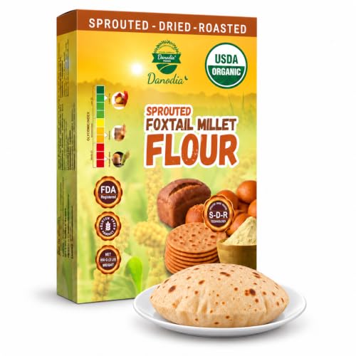 Danodia Foods USDA Organic Sprouted Foxtail Millet Flour 2 lb, Gluten Free