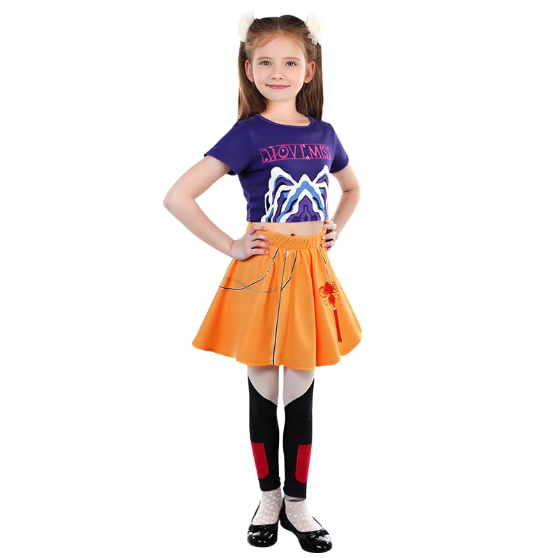 Atorcher Disfarce de caçador de para Halloween, cosplay, festa, carnaval, fato de Rumi Mira Zoey, uniforme completo para crianças, Laranja02