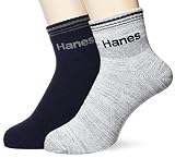 [ヘインズ] クォーターレングスソックス2P 抗菌防臭 スクリプトロゴ SOCKS-2P