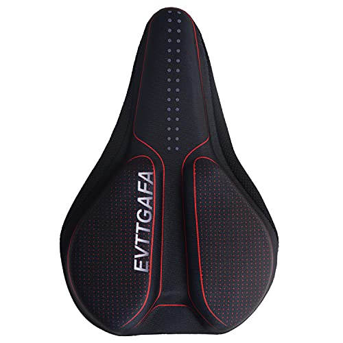 EVTTGAFA Bike Seat Cover Gel Padded Bike Seat Cushion for Men Women Comfort Soft Bicycle Saddle Covers Road Mountain Bike Accessories Cycling Equipment MTB Parts (Red)