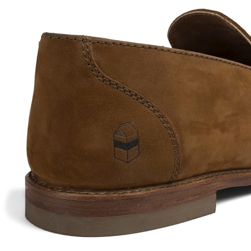 Image of The Montana, Leather Slip On Loafers, Business Casual Shoes for Men, Mens Dress Sneakers, Men's Boat Shoe, Slipper & Moccasins Alternative, Comfortable Dressy Brown & Black, Non Slip Work Loafer