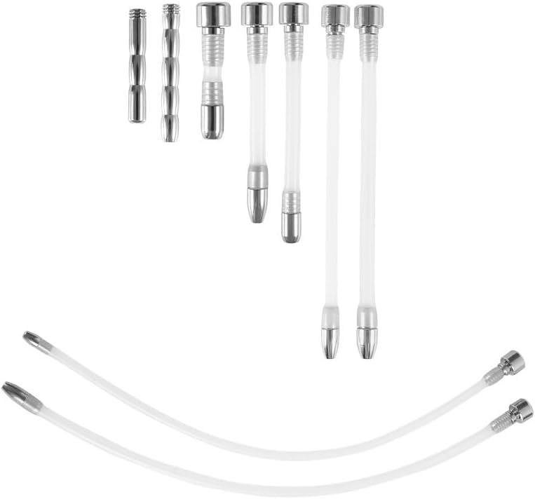 9PCS SM Urethral Sound Beaded Urethral Dilator Urethral Plug Penis Plug Catheter Stimulation Masturbation Flat Chastity Lock Accessories