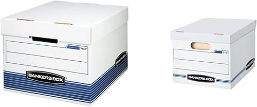 Bankers Box STORFILE Cajas de almacenamiento de servicio medio, paquete de 20 (0076315) y cajas de almacenamiento de archivos STORFILE,