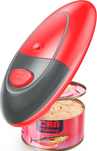 Humutan Easy Electric Can Opener One Touch Fits All Can Sizes with Safety Smooth Edge for Kitchen, Hands Free Can Opener electric with Battery Operation for Seniors, Arthritis and Chef