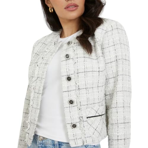 GUESS Women's Long Sleeve Sofia Tweed Jacket