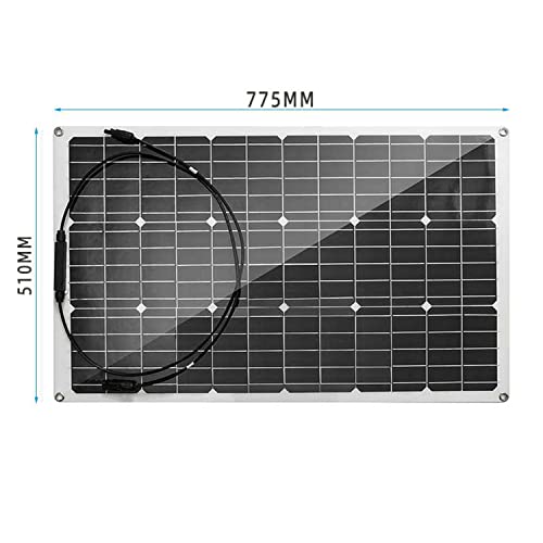 Kit pannello solare monocristallino - 600 W (2 pezzi 300 W) flessibile 12 V-24 V con regolatore di carica 40 A e cavo per camper, casa, campeggio e barca