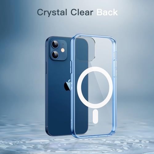 Image of JETech Magnetic Cover Case for iPhone 12 /12 Pro 6.1-Inch Compatible with MagSafe Wireless Charging, Shockproof Phone Bumper Cover, Anti-Scratch Clear Back (Jean Indigo)