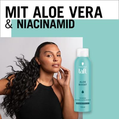 TAFT Spray do włosów Aloe Boost (3 x 150 ml), spray do stylizacji objętości i naturalnych fal, spray objętościowy z aloesem i niacynamidem zapewnia bezproblemowy wygląd