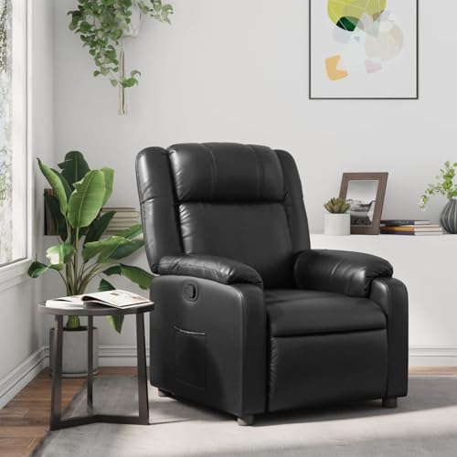 Homgoday Sillón reclinable negro de piel sintética, sillón de masaje, sillón reclinable y relajante, silla de masaje, sillón relax todo el cuerpo, modelo 373522