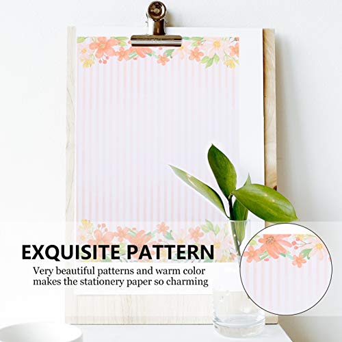 STOBOK 40Pcs Floral Papel Carta Escrita de Papel Nota de Papel Dos Artigos de Papelaria Do Vintage E