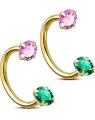 Gold, Pink Green CZ
