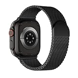 BXUXOHS Milanese Mesh Loop Compatible for Apple Watch Ultra 3/2/1 Band 49mm 46mm 45mm 44mm 42mm 41mm 40mm Men Women,Stainless Steel Metal Magnetic Strap for iWatch Ultra Series 11/10/9/8/7/6/5/4/SE