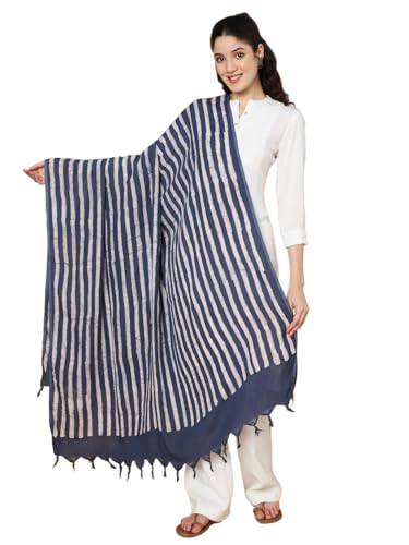 Image of Women's Cotton Rayon Bandhani Print Dupatta with Tassels 2.25 Meters | Women's cotton printed dupatta with tassels.