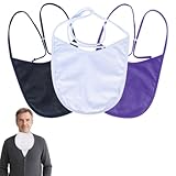 Breathable Tracheostomy Cover – Soft Neck Stoma Protector with Filter & Adjustable Straps, Laryngectomy Supplies – 3 Pack / 5 Pack (White&Navy&Purple-3Pcs, Large)