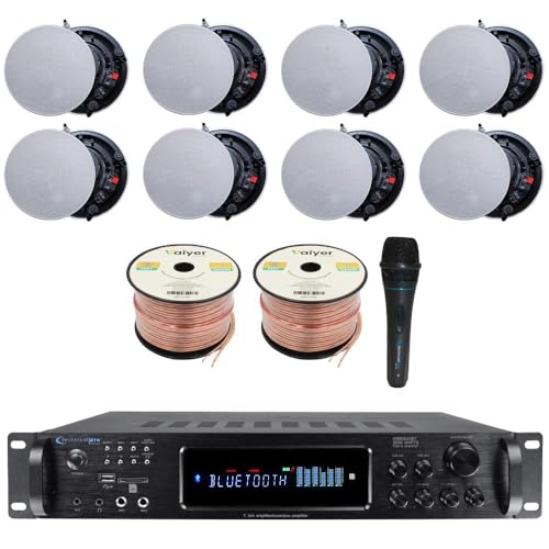 Vaiyer Home Audio System Kit - 7.2 Channel 3500 Watts Bluetooth Amplifier w/ 8 Qty of 5.25