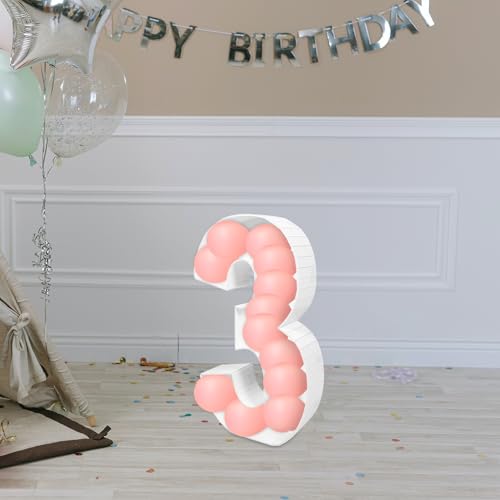 Cadre de ballon 3D chiffre 3 rigide pour déco anniversaire - 6