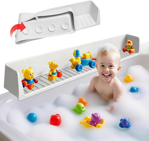 Funnydin Splash Guard for Bathtub - 2.6FT Bathtub Splash Guard for Tub Kids with 11 Suction Cups