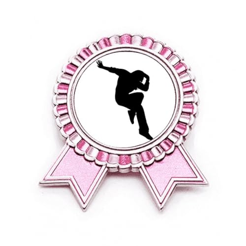 Broche rose Hip Pop en métal M avec épingle de fixation solide