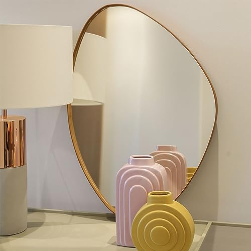 Espelho Orgânico Decorativo 44x64cm com Moldura Cor:Caramelo