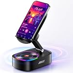 Jorest Wireless Induction Speaker,Phone Speaker Amplifier with Bluetooth, Foldable Cell Phone Stand for iPhone Android,Gifts for Men Women Teens,Birthday Anniversary Stuff,Desk Kitchen Bedside Gadget