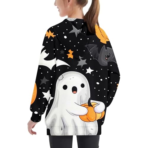 Teen Girl Hoodies Trendy Casual Long Sleeve Cute Halloween Print Graphic Tops Funny Loose Pocket Hooded Sweatshirts4