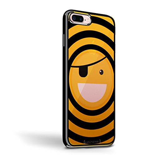 Emoji With Eye Patch | Luxendary Chrome Series Designer Case For Iphone 8/7 Plus In Titanium Black Trim #TOP1