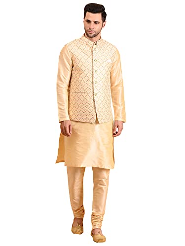 Image of Uri and MacKenzie Men's Silk Blend Kurta Pajama with Designer Ethnic Nehru Jacket /Modi Jacket