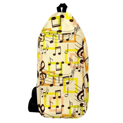 Sac à dos à bandoulière avec notes de musique pour homme femme multicolore