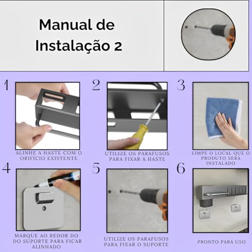 Suporte Utensilios para Cozinha | Sem Furos | Cesto Organizador Talheres, Temperos, Utensilios | Esc