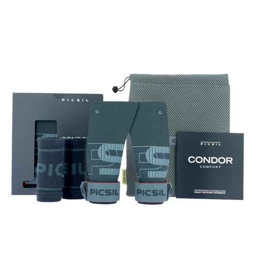 PICSIL Calleras Condor, Uso con Magnesio, Protección y Agarre para Cross Training, Calistenia y Gimnasio, Para Todos los Atletas (Midnight, G)