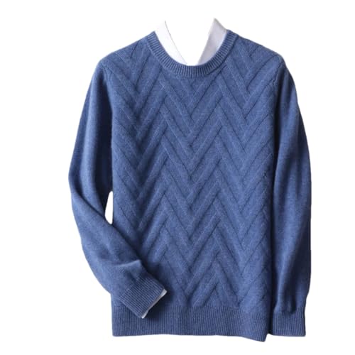 Men Merino Wool Pullover O-Neck Long Sleeve Sweater Knitwear Winter Thickened Warm Light Clothing