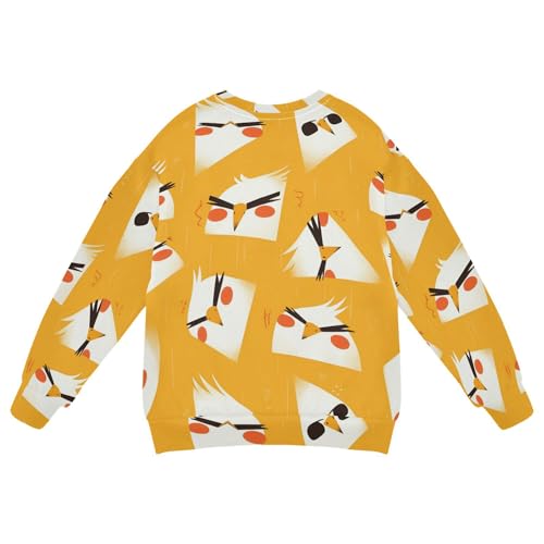 JUNZAN Cartoon Cute Albatross Yellow Little Kids Hooded Sweatshirt Fleece Kids Pullover Hoodie Sports 4T2