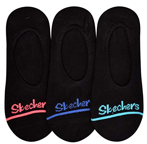Skechers Women's Sport Liner 3 Pairs Black/Bright Sock Size 9-11 S112091-018
