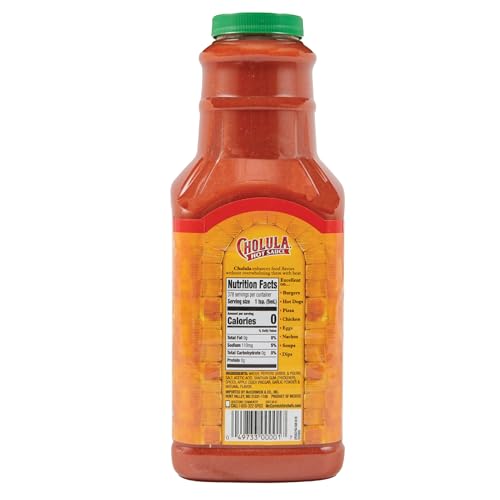 Cholula Original Hot Sauce, 64 fl oz - One 64 Fluid Ounce Bulk Container of Hot Sauce with Mexican Peppers and Signature Spice Blend, Perfect with Tacos, Eggs, Wings, Chicken and More - Thumbnail 2