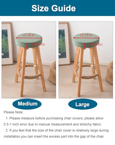 Image of CRFATOP 4 Pack Waterproof Bar Stool Covers Round Seat Slipcover,L,Green | 15-18 In Stretch Counter Cushion Protector, Washable, Pet Friendly, for Bar Kitchen Living Room Decor, No Cushion or Pad