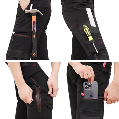 Seitliche Cargotaschen mit Cordura der WORK IDEA Arbeitshose - Detailansicht von WORK IDEA Slim-Fit Stretch Arbeitshose...