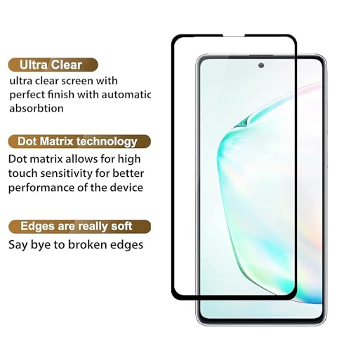 Image of DD SON Premium HD+ Tempered Glass Screen Protector Guard Compatible For Samsung Galaxy Note 10 Lite / S10 Lite 5G Edge to Edge Coverage With Easy installation kit for Smartphone
