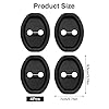 4Pcs Silicone Lock Accessories, Foldable Door Lock Cover Latch Protector, Anti-Collision Universal Car Accessories for Vehicles, Taxi, Car-Hailing (Black) #1